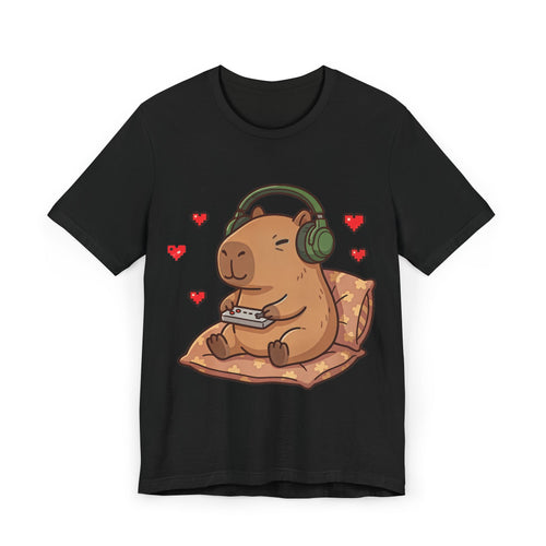 Capybara Listening to Music T-Shirt | Cute Capybara Illustration
